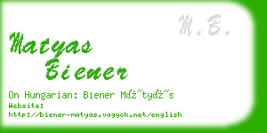 matyas biener business card